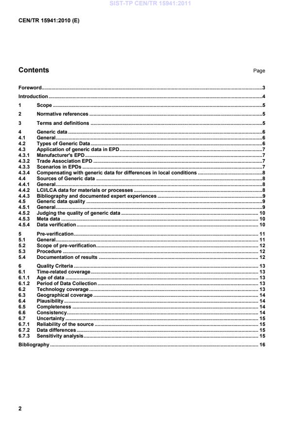 CEN/TR 15941:2010 TP CEN/TR 15941:2011 - Page 4 preview