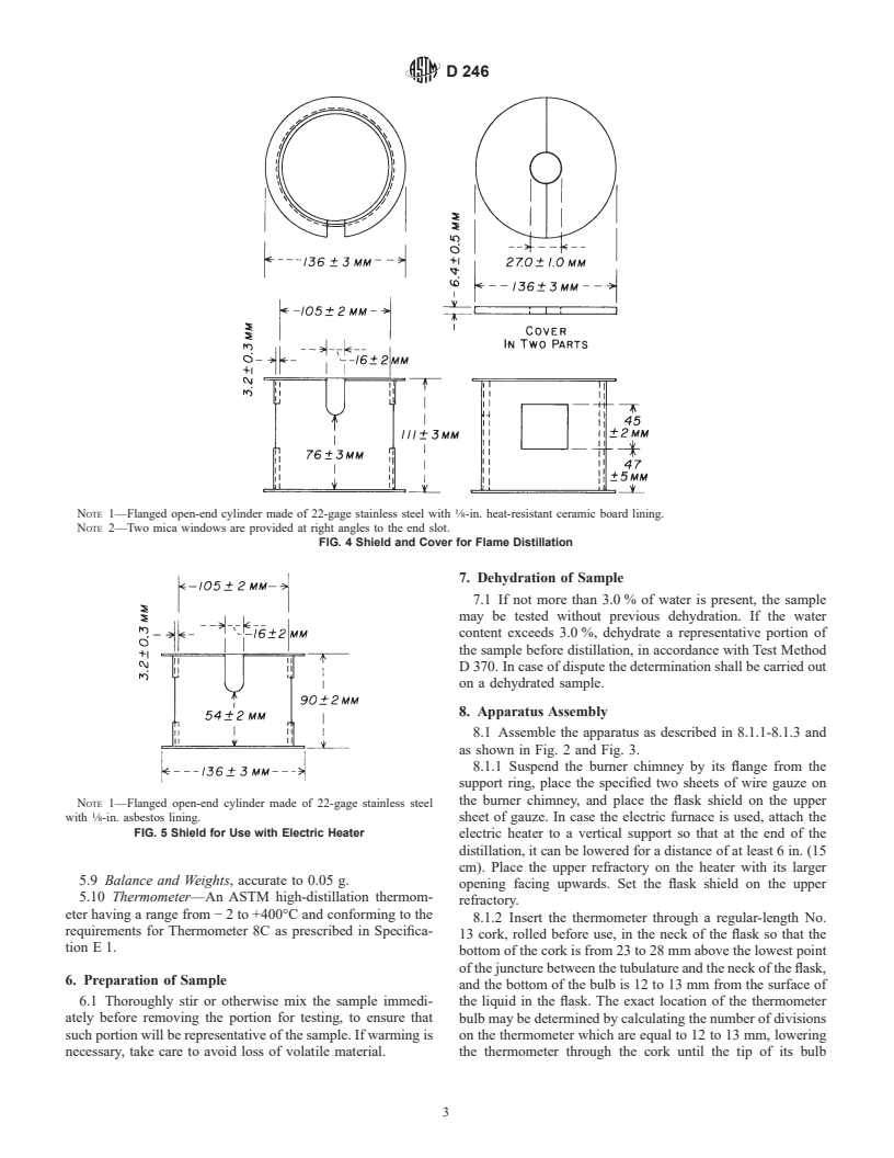 ASTM D246-95e1 - Standard Test Method for Distillation of Creosote and Creosote-Coal Tar Solutions