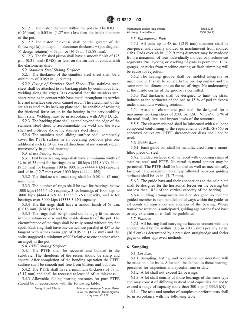 ASTM D5212-03 - Standard Specification for High Load Rotational Confined Elastomeric Bearings for Bridges and Structures (Withdrawn 2004)
