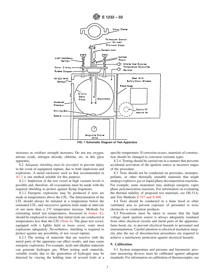 ASTM E1232-02 - Standard Test Method for Temperature Limit of Flammability of Chemicals