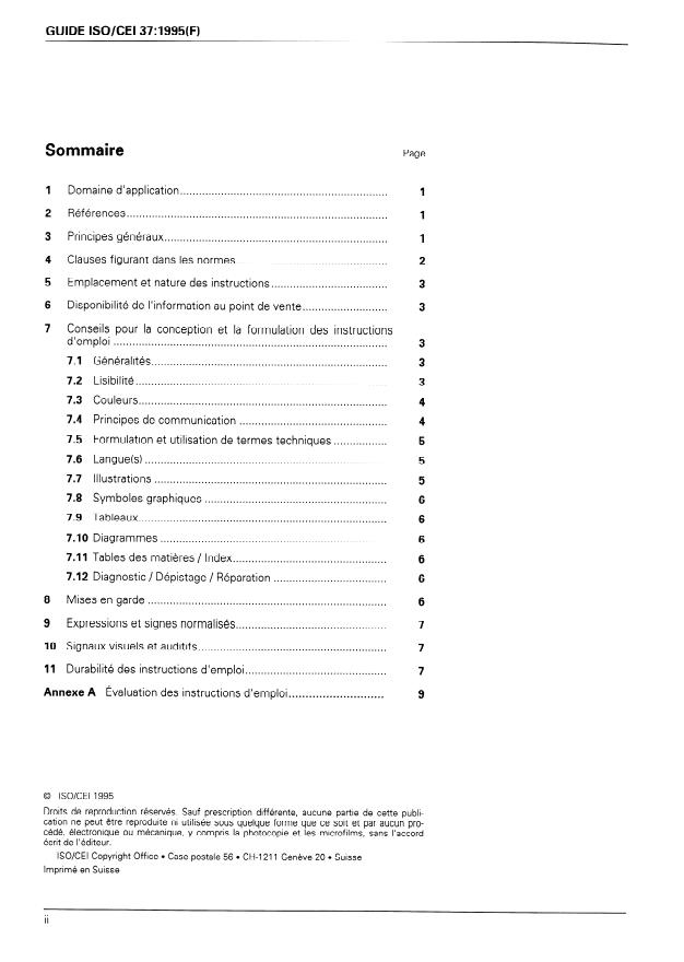 ISO/IEC Guide 37:1995 ISO/IEC Guide 37:1995 - Instructions d'emploi pour les produits présentant un intéret pour les consommateurs - Page 2 preview