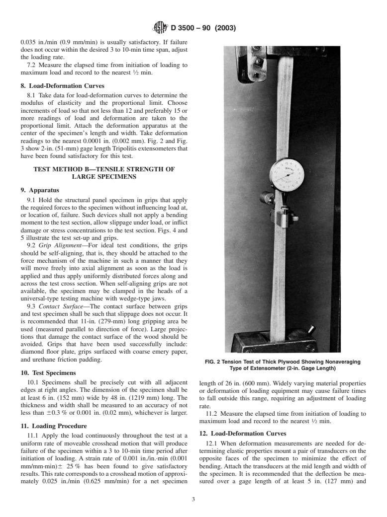 ASTM D3500-90(2003) - Standard Test Methods for Structural Panels in Tension