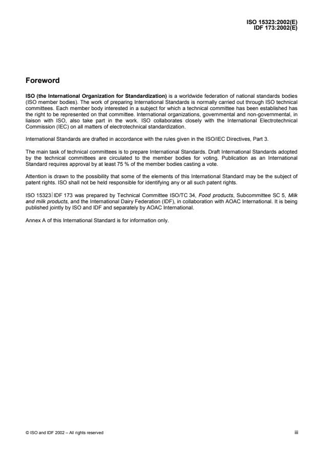 ISO 15323:2002 - Dried milk protein products -- Determination of nitrogen solubility index
