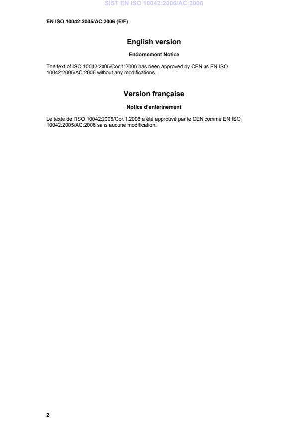 EN ISO 10042:2005/AC:2006 EN ISO 10042:2006/AC:2006 - Page 4 preview