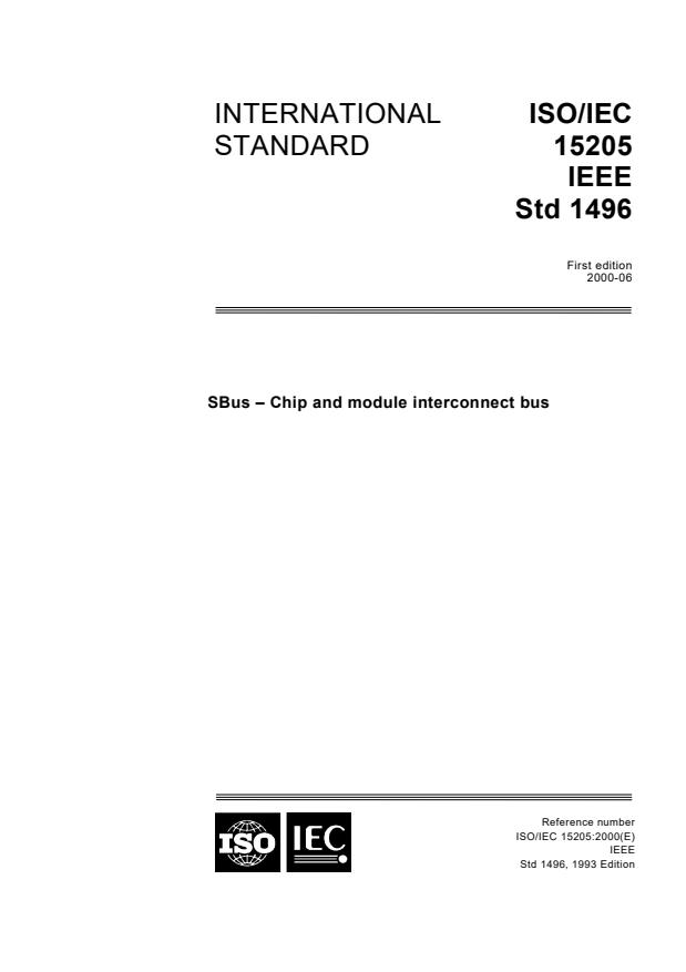 ISO/IEC 15205:2000 - SBus -- Chip and module interconnect bus
