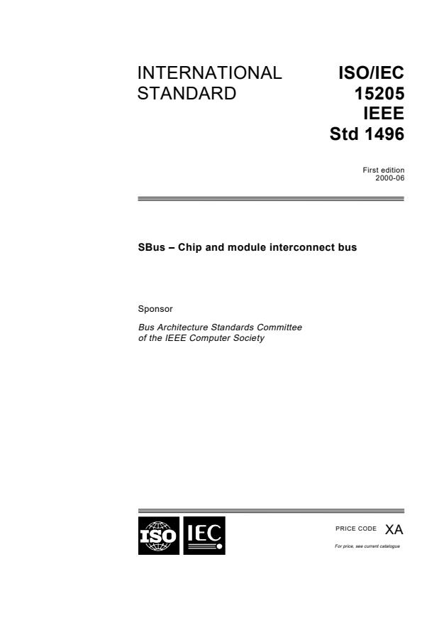 ISO/IEC 15205:2000 - SBus -- Chip and module interconnect bus