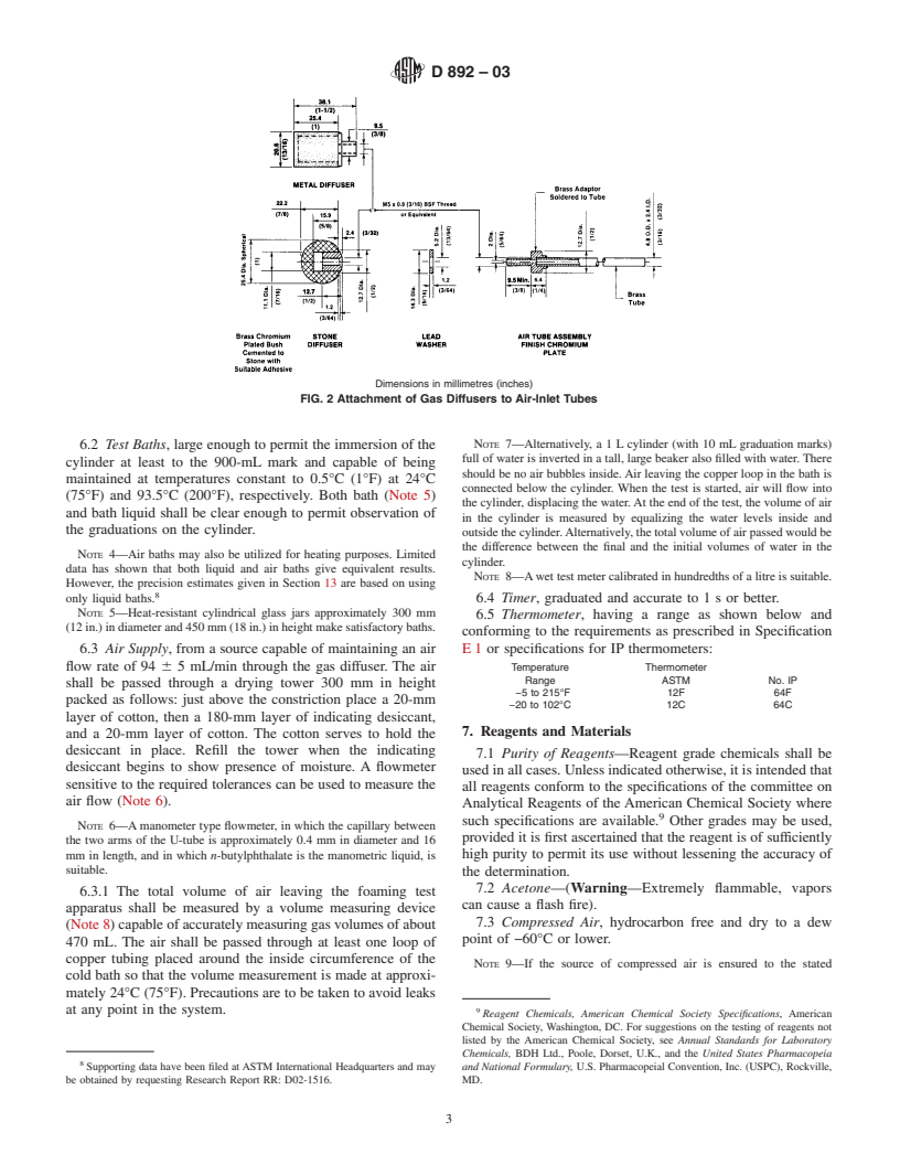 ASTM D892-03 - Standard Test Method for Foaming Characteristics of Lubricating Oils