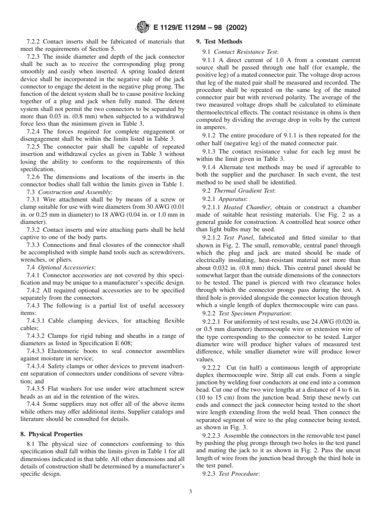 ASTM E1129/E1129M-98(2002) - Standard Specification for Thermocouple Connectors