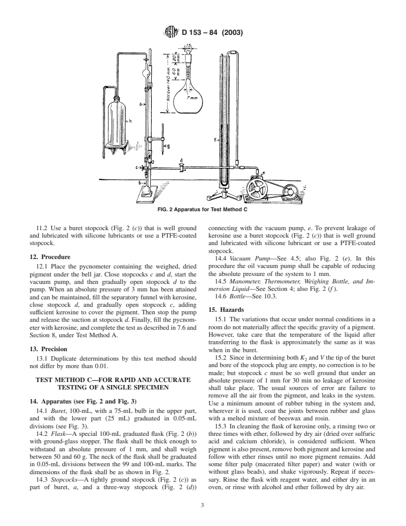 ASTM D153-84(2003) - Standard Test Methods for Specific Gravity of Pigments