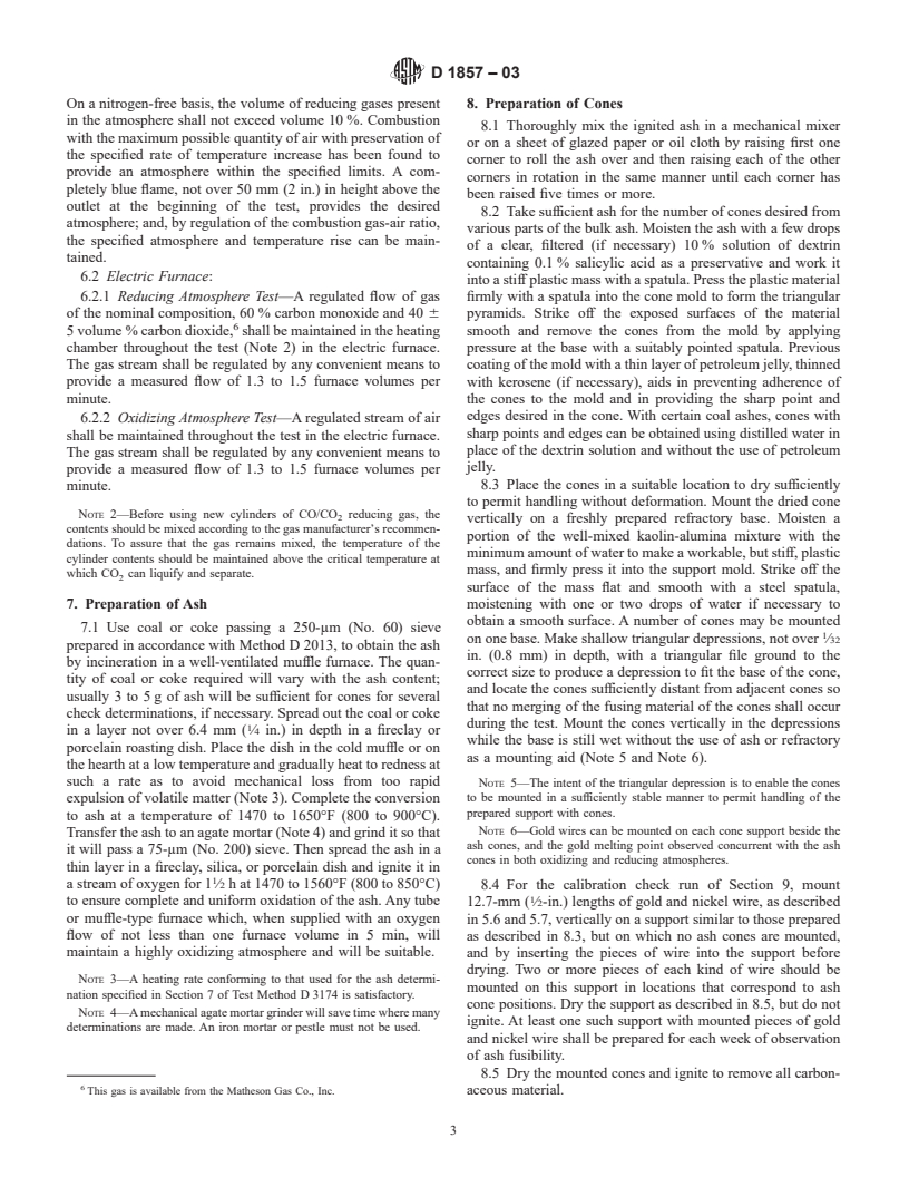 ASTM D1857-03 - Standard Test Method for Fusibility of Coal and Coke Ash