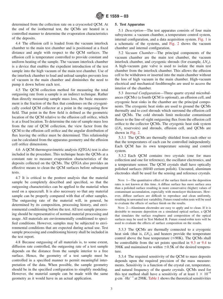 ASTM E1559-03 - Standard Test Method for Contamination Outgassing Characteristics of Spacecraft Materials