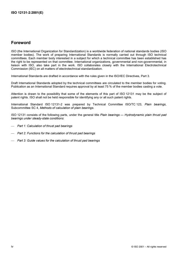 ISO 12131-2:2001 ISO 12131-2:2001 - Plain bearings -- Hydrodynamic plain thrust pad bearings under steady-state conditions - Page 4 preview