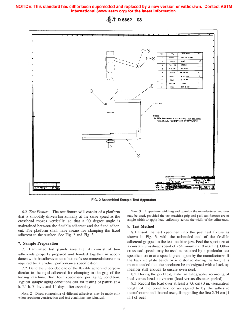 ASTM D6862-03 - Standard Test Method for 90 Degree Peel Resistance of Adhesives