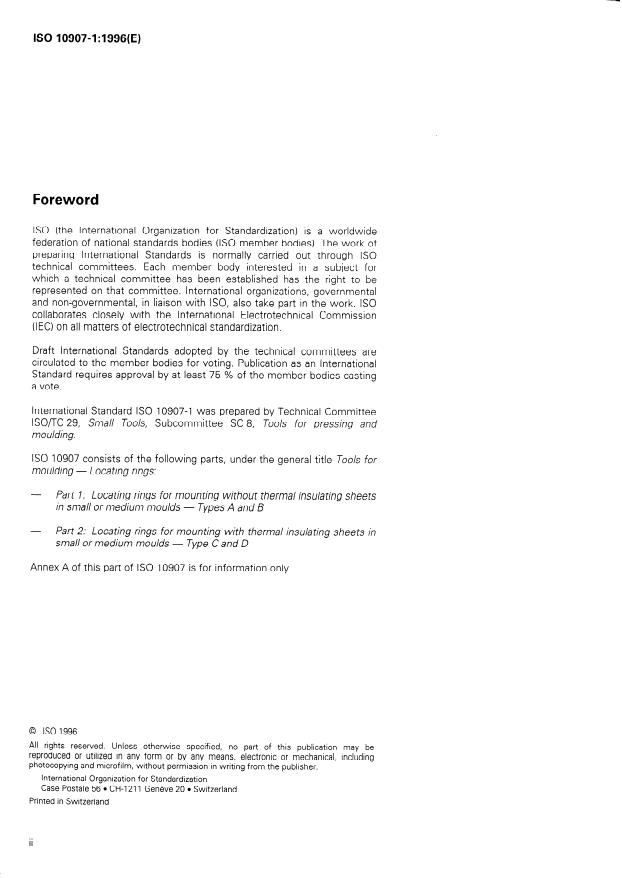 ISO 10907-1:1996 ISO 10907-1:1996 - Tools for moulding -- Locating rings - Page 2 preview