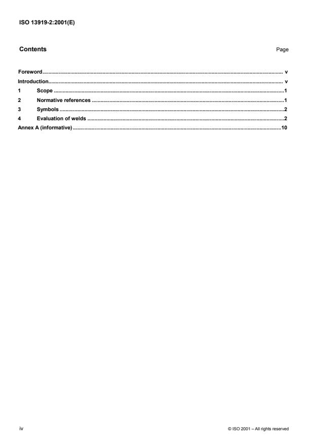 ISO 13919-2:2001 ISO 13919-2:2001 - Welding -- Electron and laser beam welded joints -- Guidance on quality levels for imperfections - Page 4 preview