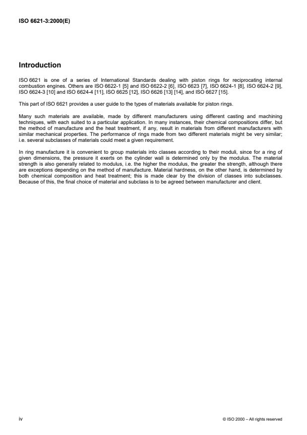 ISO 6621-3:2000 ISO 6621-3:2000 - Internal combustion engines -- Piston rings - Page 4 preview