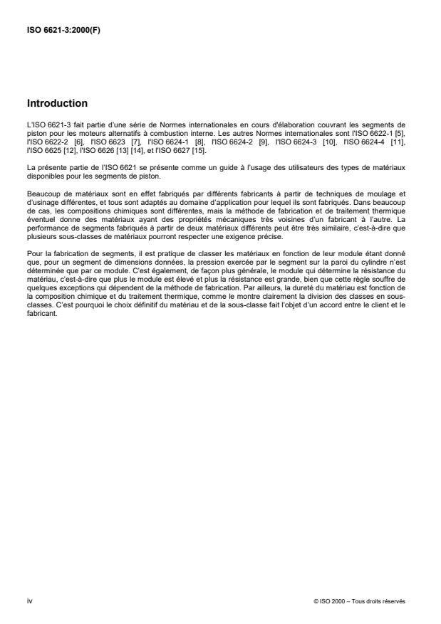 ISO 6621-3:2000 ISO 6621-3:2000 - Moteurs a combustion interne -- Segments de piston - Page 4 preview