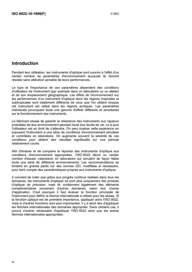 ISO 9022-10:1998 ISO 9022-10:1998 - Optique et instruments d'optique -- Méthodes d'essais d'environnement - Page 4 preview