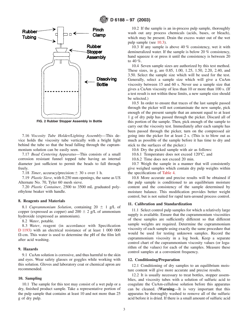 ASTM D6188-97(2003) - Standard Test Method for Viscosity of Cellulose by Cuprammonium Ball Fall