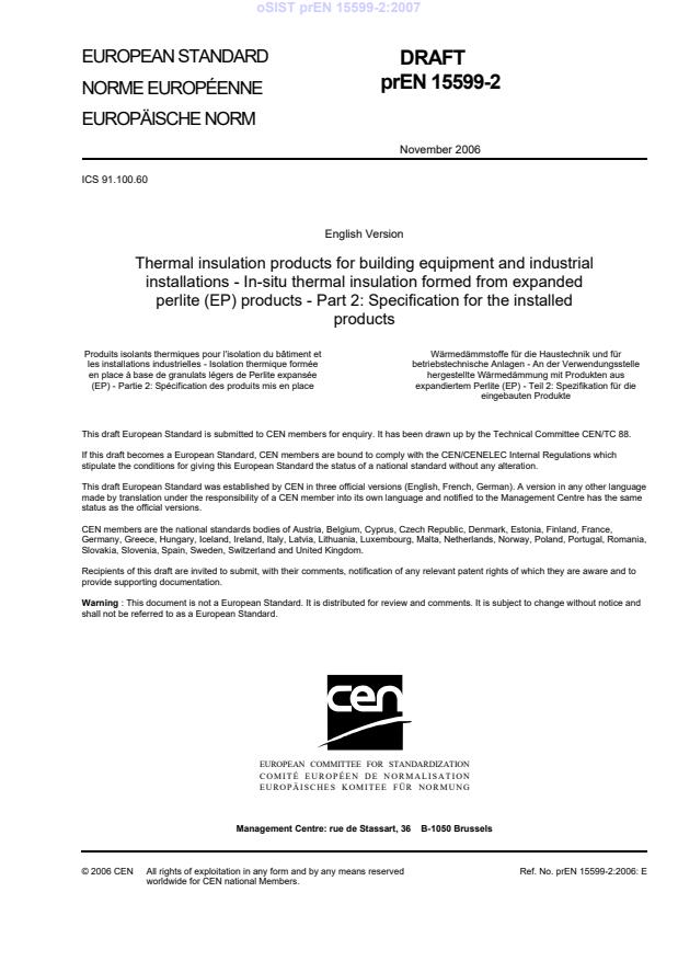 prEN 15599-2 prEN 15599-2:2007 - Page 3 preview