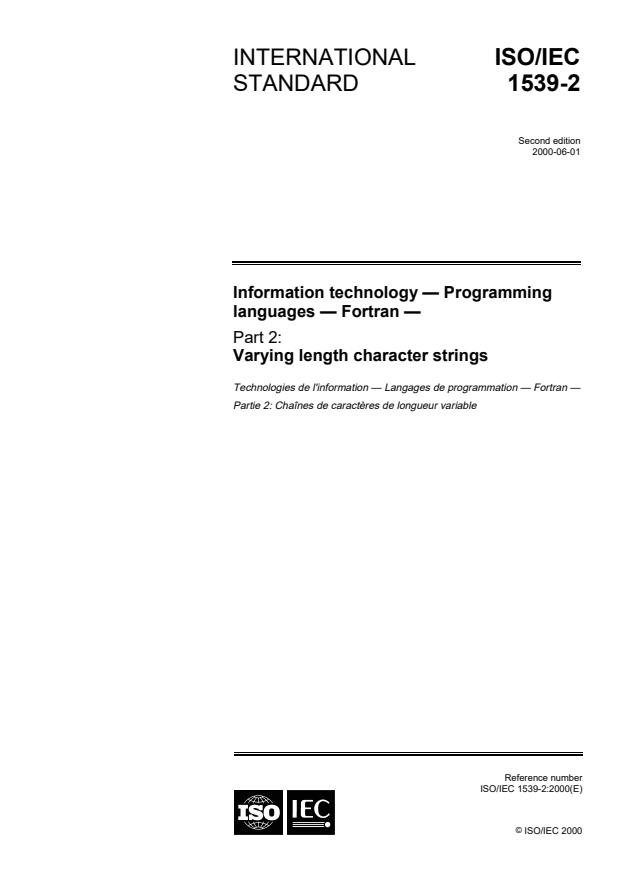 ISO/IEC 1539-2:2000 - Information technology -- Programming languages -- Fortran