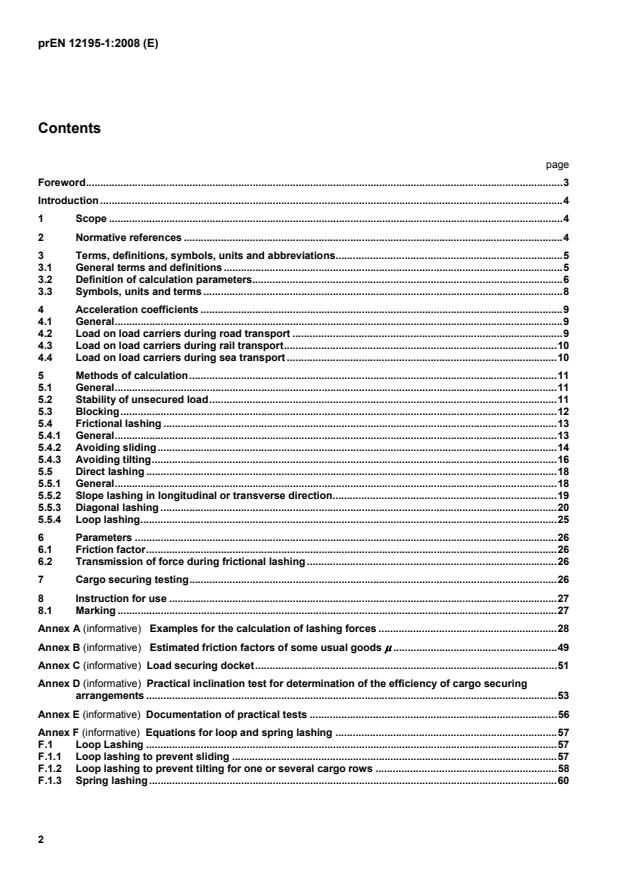 prEN 12195-1 prEN 12195-1:2008 - Page 4 preview