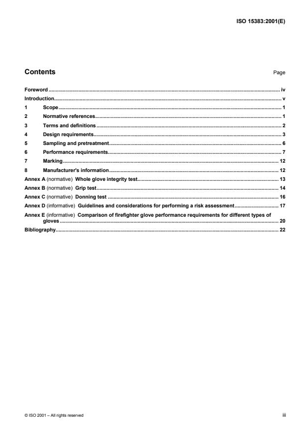 ISO 15383:2001 - Protective gloves for firefighters -- Laboratory test methods and performance requirements