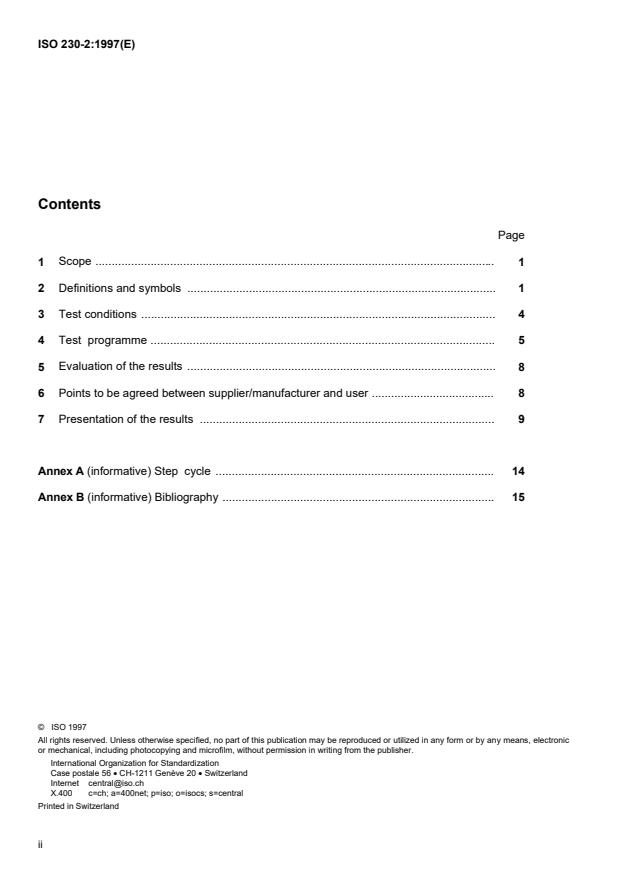 ISO 230-2:1997 ISO 230-2:1997 - Test code for machine tools - Page 2 preview