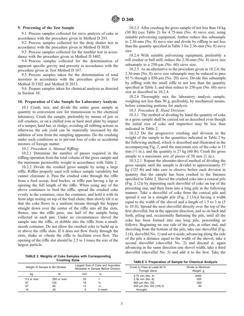 ASTM D346-90(1998) - Standard Practice for Collection and Preparation of Coke Samples for Laboratory Analysis