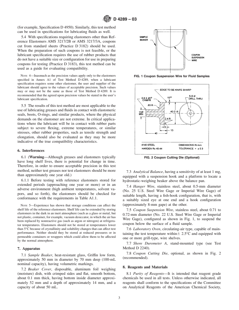 ASTM D4289-03 - Standard Test Method for Elastomer Compatibility of Lubricating Greases and Fluids