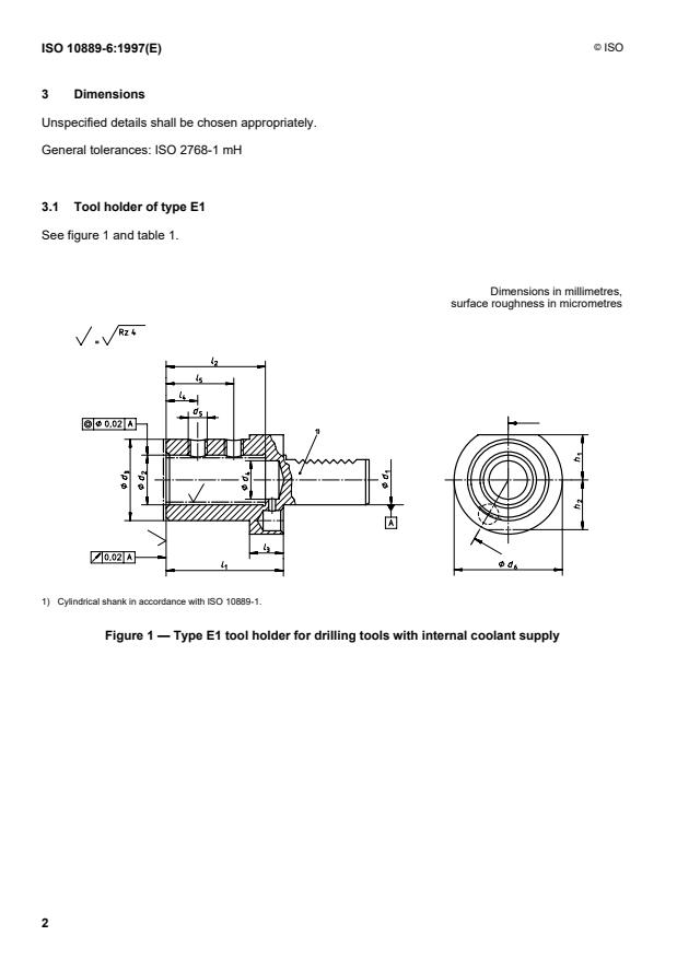 ISO 10889-6:1997 ISO 10889-6:1997 - Tool holders with cylindrical shank - Page 4 preview