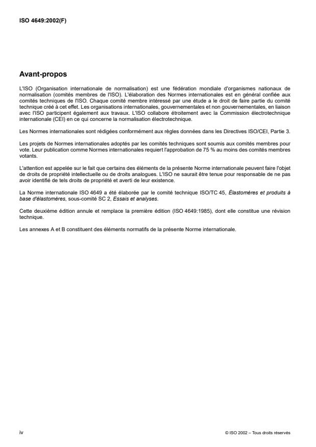 ISO 4649:2002 ISO 4649:2002 - Caoutchouc vulcanisé ou thermoplastique -- Détermination de la résistance a l'abrasion a l'aide d'un dispositif a tambour tournant - Page 4 preview