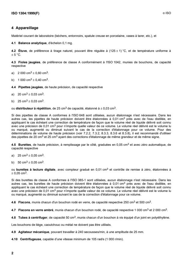 ISO 1304:1999 ISO 1304:1999 - Ingrédients de mélange du caoutchouc -- Noir de carbone -- Détermination de l'indice d'adsorption d'iode -- Méthode titrimétrique - Page 4 preview