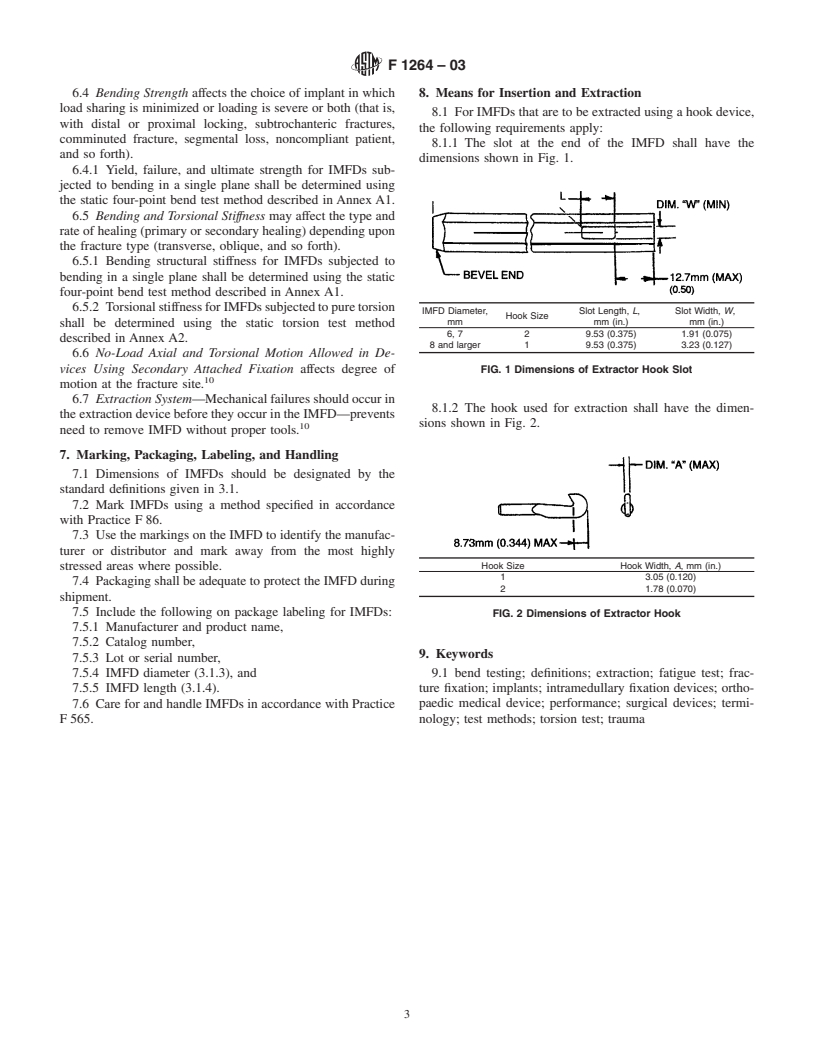 ASTM F1264-03 - Standard Specification and Test Methods for Intramedullary Fixation Devices