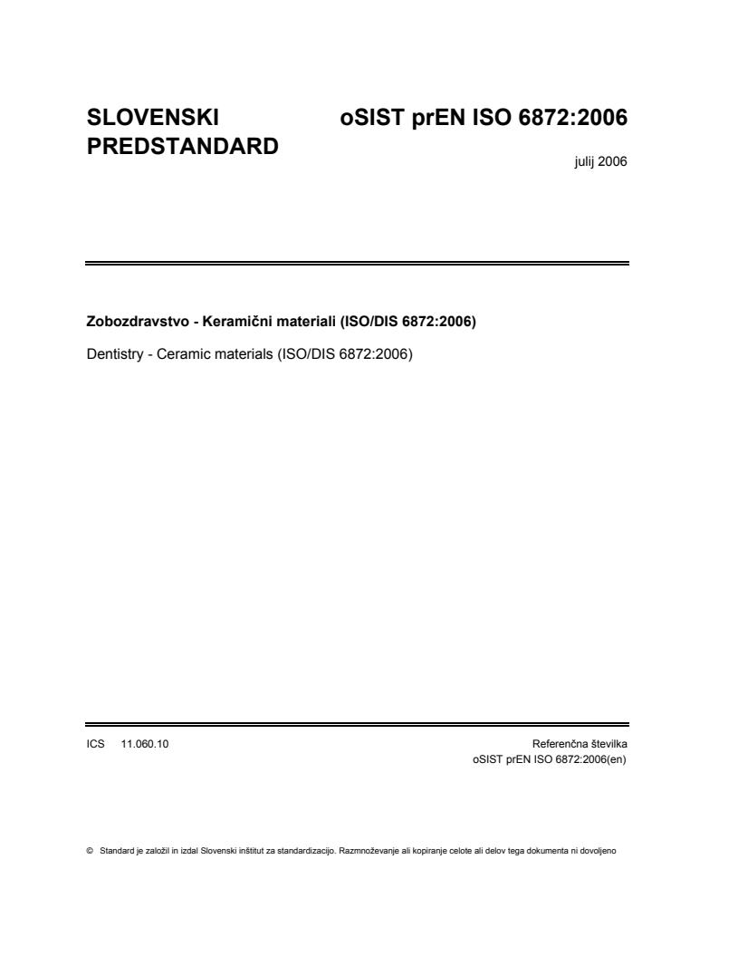 prEN ISO 6872:2006