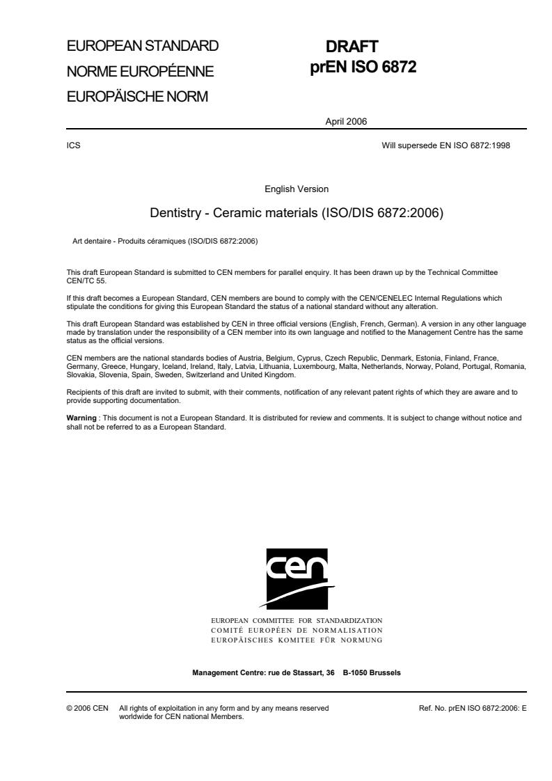 prEN ISO 6872:2006