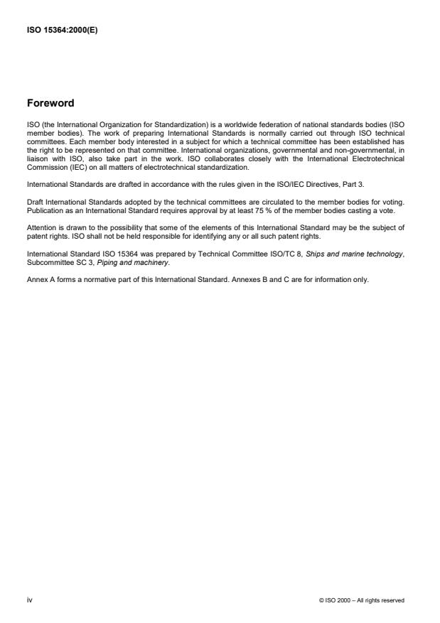 ISO 15364:2000 ISO 15364:2000 - Ships and marine technology -- Pressure/vacuum valves for cargo tanks - Page 4 preview
