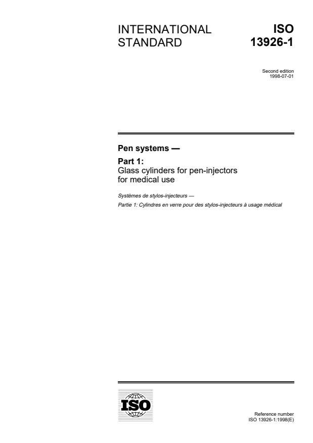 ISO 13926-1:1998 - Pen systems