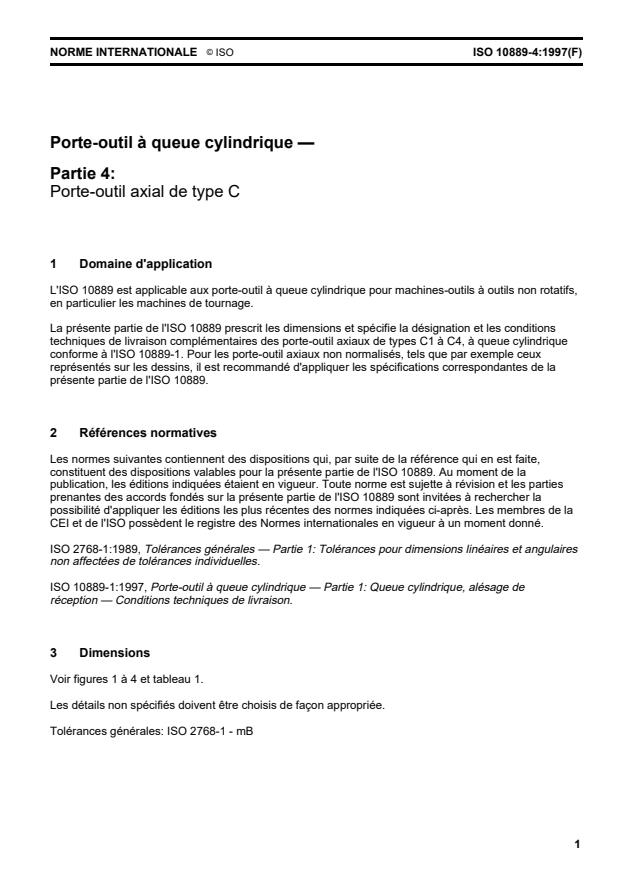 ISO 10889-4:1997 - Porte-outil a queue cylindrique