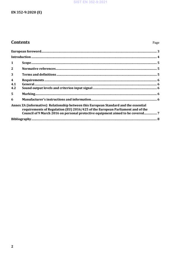 EN 352-9:2020 EN 352-9:2021 - Page 4 preview