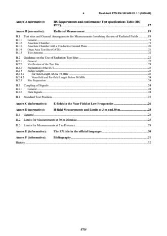 SIST EN 302 608 V1.1.1:2009 ETSI EN 302 608 V1.1.1 (2008-09) - Electromagnetic compatibility and Radio spectrum Matters (ERM); Short Range Devices (SRD); Radio equipment for Eurobalise railway systems; Harmonized EN covering the essential requirements of article 3.2 of the R&TTE Directive - Page 4 preview