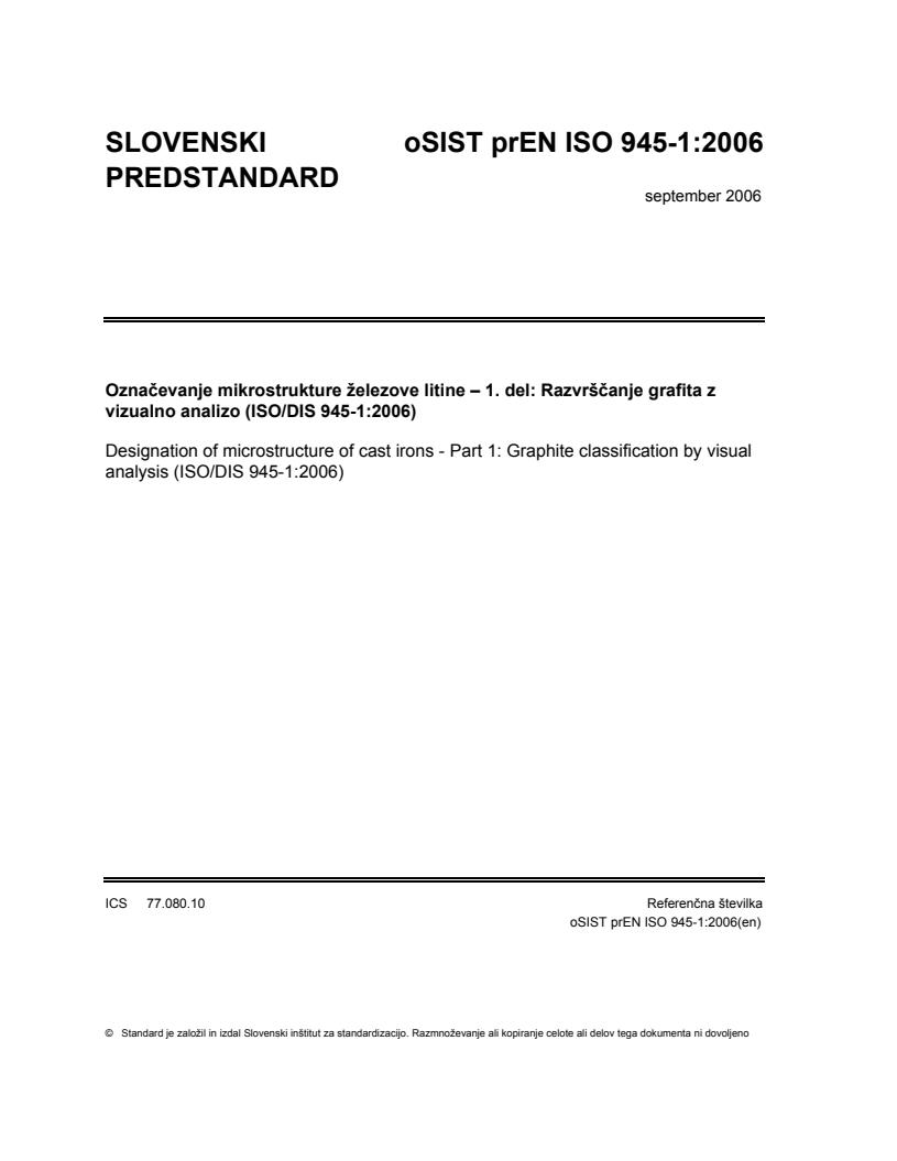 prEN ISO 945-1:2006