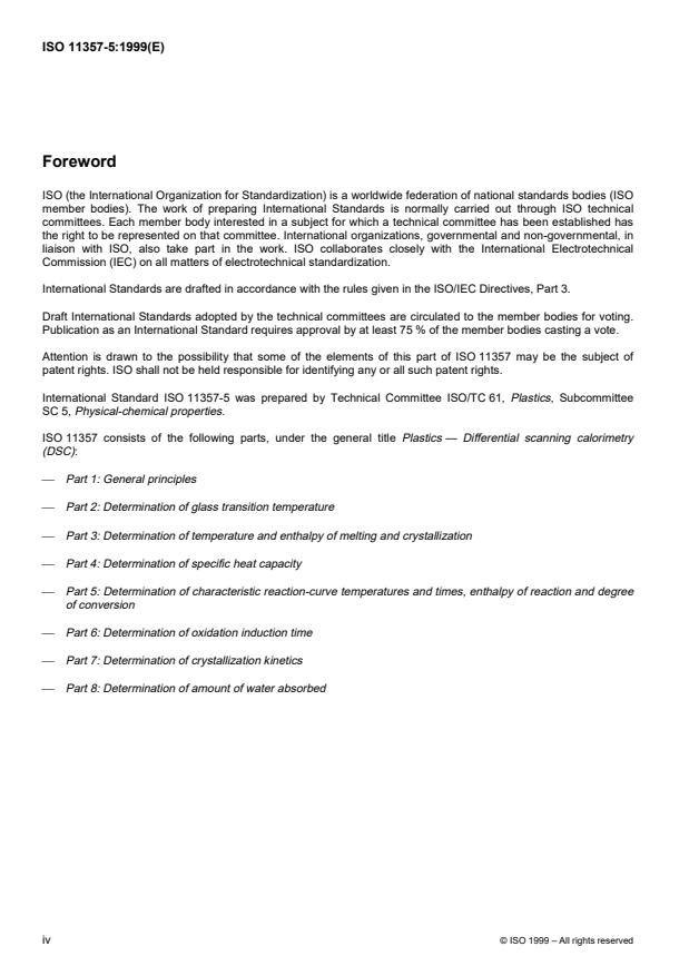 ISO 11357-5:1999 ISO 11357-5:1999 - Plastics -- Differential scanning calorimetry (DSC) - Page 4 preview