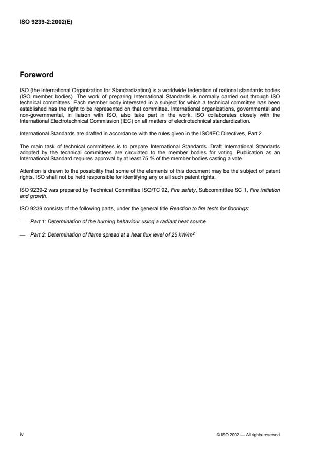 ISO 9239-2:2002 ISO 9239-2:2002 - Reaction to fire tests for floorings - Page 4 preview