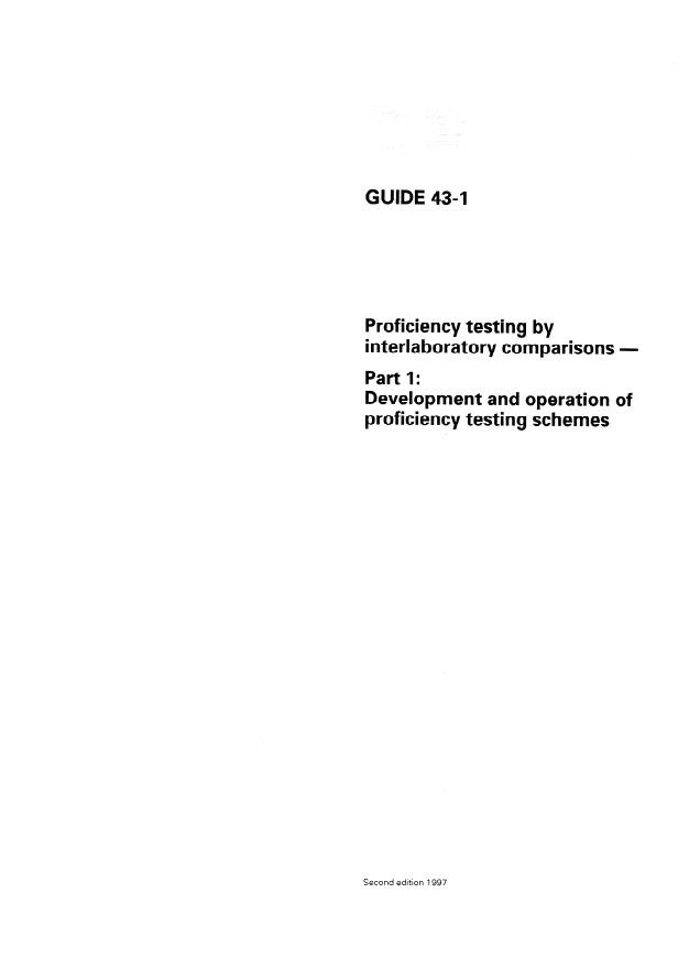 ISO/IEC Guide 43-1:1997 - Proficiency testing by interlaboratory comparisons