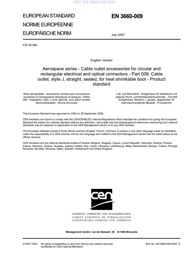 EN 3660-009:2007 EN 3660-009:2009 - Page 3 preview