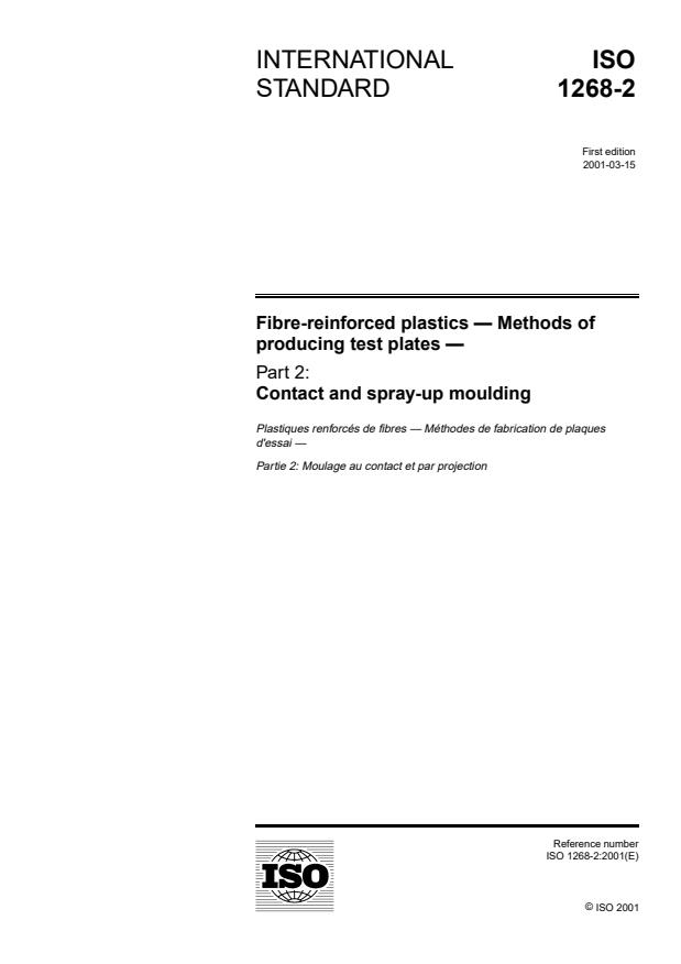 ISO 1268-2:2001 - Fibre-reinforced plastics -- Methods of producing test plates