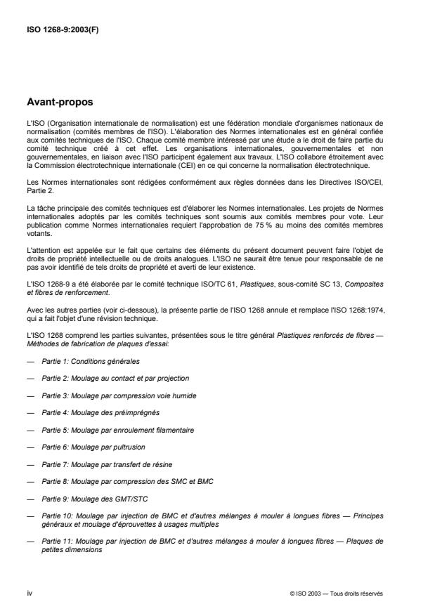 ISO 1268-9:2003 ISO 1268-9:2003 - Plastiques renforcés de fibres -- Méthodes de fabrication de plaques d'essai - Page 4 preview