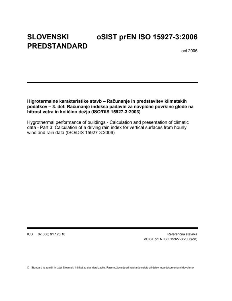 prEN ISO 15927-3:2006