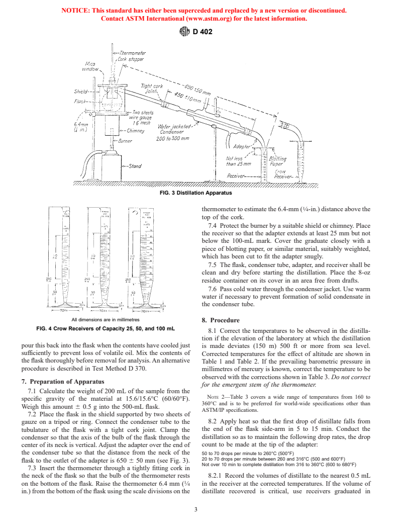 ASTM D402-97 - Standard Test Method for Distillation of Cut-Back Asphaltic (Bituminous) Products